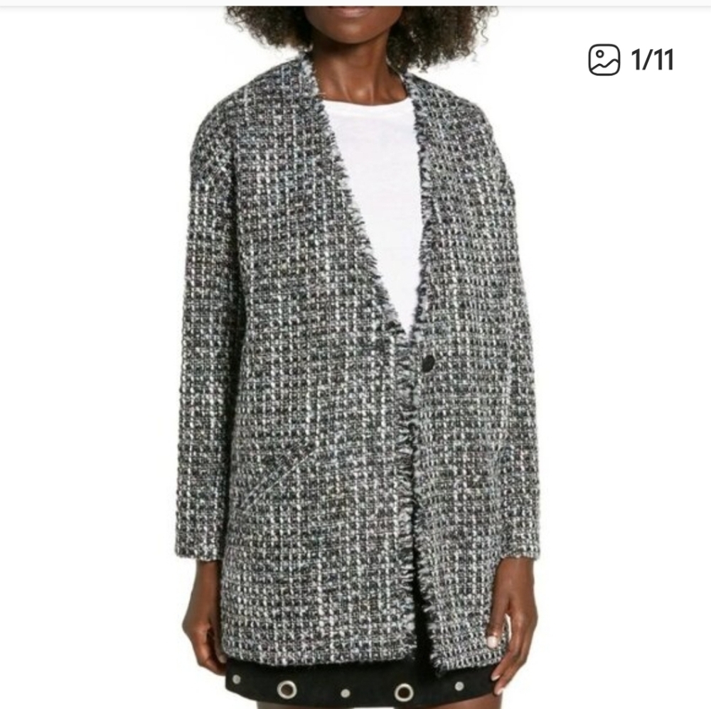 Leith Black and White Tweed‎ Blazer